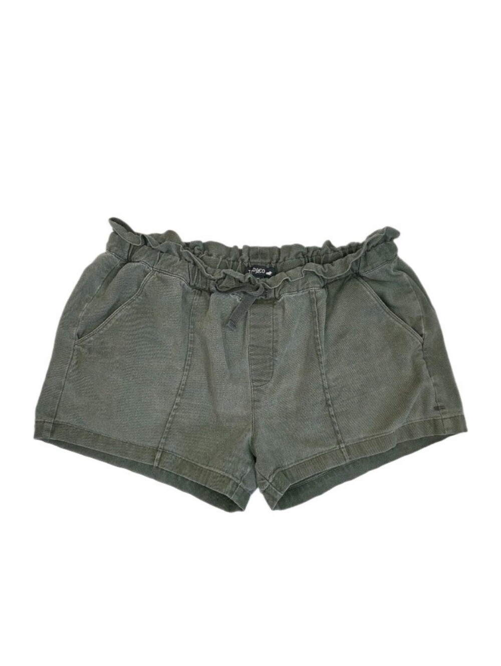 Toad & Co Molera Pull On Paperbag Shorts Size M Olive Green Earthcore Utility